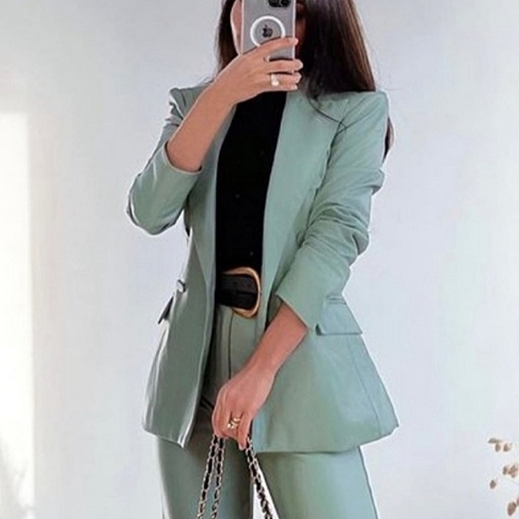 Zara Jackets & Blazers - NWT Zara Balmain Style Leather Blazer Jacket